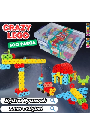 Crazy Eğitici Blok Oyunu 500 Parça - Oyuncak Lego Seti - Birbirine Geçmeli STEM Lego Seti - Eğitici Oyuncak