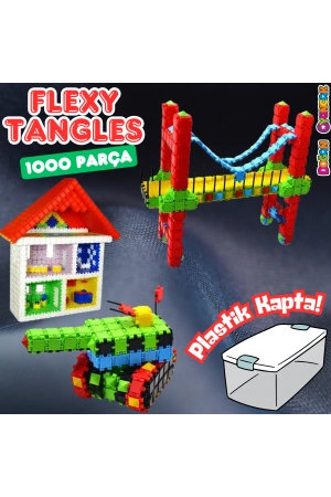 Flexy Tangles Blok Oyunu 1000 Parça - Oyuncak Lego Seti - Birbirine Geçmeli STEM Lego Seti - Eğitici Oyuncak