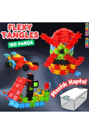 Flexy Tangles Blok Oyunu 150 Parça - Oyuncak Lego Seti - Birbirine Geçmeli STEM Lego Seti - Eğitici Oyuncak