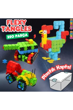 Flexy Tangles Blok Oyunu 250 Parça - Oyuncak Lego Seti - Birbirine Geçmeli STEM Lego Seti - Eğitici Oyuncak