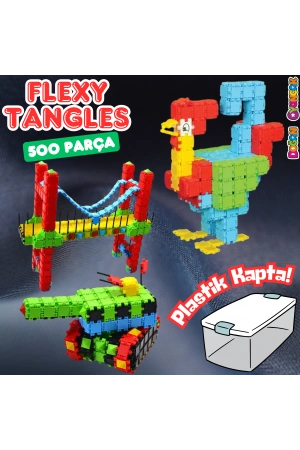 Flexy Tangles Blok Oyunu 500 Parça - Oyuncak Lego Seti - Birbirine Geçmeli STEM Lego Seti - Eğitici Oyuncak