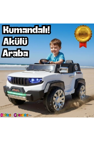 İznik Beyaz Uzaktan Kumandalı 4X2 12 Volt Akülü Araba - RC Jeep Akülü Araba