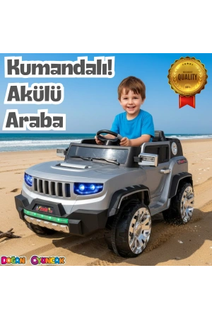İznik Gri Uzaktan Kumandalı 4X2 12 Volt Akülü Araba - RC Jeep Akülü Araba