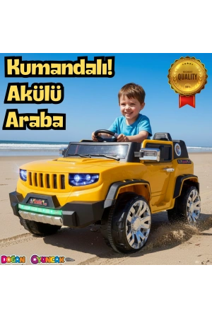 İznik Sarı Uzaktan Kumandalı 4X2 12 Volt Akülü Araba - RC Jeep Akülü Araba