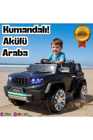 İznik Siyah Uzaktan Kumandalı 4X2 12 Volt Akülü Araba - RC Jeep Akülü Araba