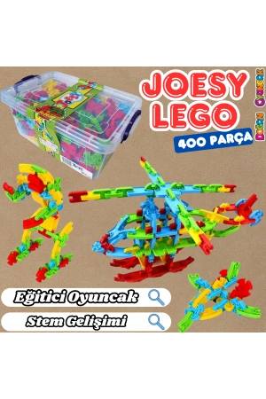 Joesy Eğitici Blok Oyunu 400 Parça - Oyuncak Lego Seti - Birbirine Geçmeli STEM Lego Seti - Eğitici Oyuncak