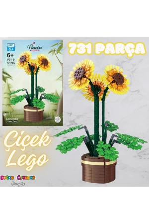 Mikro Blok Çiçek Ayçiçeği 731 Parça - Lego Setleri - MEGA Lego - Çiçek Lego - MEGA Çiçek Lego - Mikro Bloklar