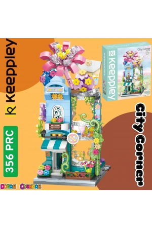 Mikro Blok Çiçek Dükkanı 356 Parça - Lego Setleri - Keeppley Mini Lego - Dükkan Lego - Keeppley Lego - Mikro Bloklar