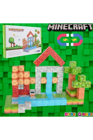 Minecraft Orman Temalı 119 Parça Manyetik Lego Minecraft Manyetik Lego Minecraft Lego Megnetic Blocks