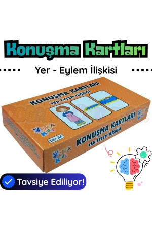 Orijinal Konuşma Kartları - Yer-Eylem İlişkisi - Çocuklar için Konuşma Etkinliği Otizim Kartları