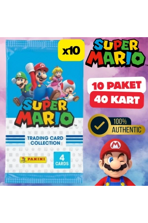 Orijinal Süper Mario Treadin Card (10 Paket) - Süper Mario Oyun Kartları - Süper Mario Koleksiyonluk Kartı