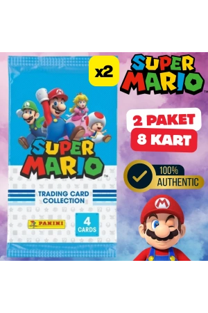 Orijinal Süper Mario Treadin Card (2 Paket) - Süper Mario Oyun Kartları - Süper Mario Koleksiyonluk Kartı