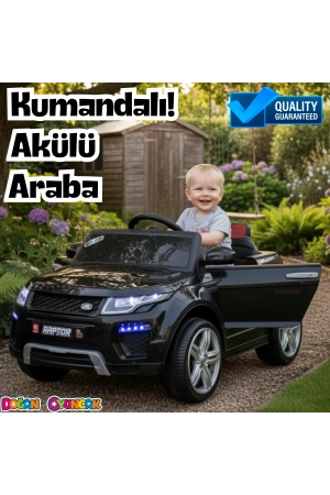 Raptor GT Siyah Uzaktan Kumandalı 4X2 12 Volt Akülü Araba - RC Land Rover Akülü Araba Range Rover