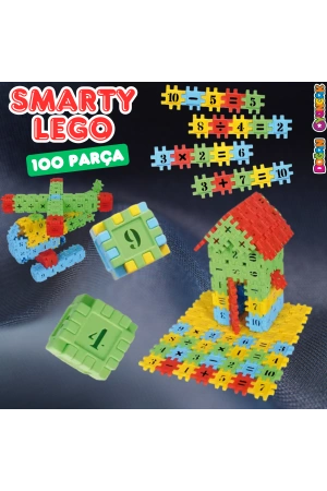 Smarty - Akıllı Sayılar Blok Oyunu 100 Parça - Oyuncak Lego Seti - Birbirine Geçmeli STEM Lego Seti - Eğitici Oyuncak