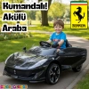 Favori GT Siyah Uzaktan Kumandalı 4X2 12 Volt Akülü Araba - RC Ferrari Akülü Araba