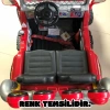 Çift Kişilik Mega Akülü Araba Kırmızı - 12 Volt İki Kişilik Akülü Araba Akülü JEEP - Mega Off Road Turbo Jeep