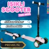 Lupa Katlanabilir Işıklı 3 Tekerlekli Pembe Scooter - Işıklı Scooter - Slikon Teker Scooter - Çocuk Scooter - İttir Git
