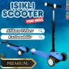 Lupa Katlanabilir Işıklı 3 Tekerlekli Mavi Scooter - Işıklı Scooter - Slikon Teker Scooter - Çocuk Scooter - İttir Git