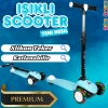 Lupa Katlanabilir Işıklı 3 Tekerlekli Turkuaz Scooter - Işıklı Scooter - Slikon Teker Scooter - Çocuk Scooter - İttir Git