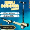 Lupa Katlanabilir Işıklı 3 Tekerlekli Sarı Scooter - Işıklı Scooter - Slikon Teker Scooter - Çocuk Scooter - İttir Git