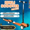 Lupa Katlanabilir Işıklı 3 Tekerlekli Turuncu Scooter - Işıklı Scooter - Slikon Teker Scooter - Çocuk Scooter - İttir Git
