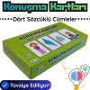 Orijinal Konuşma Kartları - Dört Sözcüklü Cümleler - Çocuklar için Konuşma Etkinliği Otizim Kartları