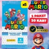 Orijinal Süper Mario Treadin Card (5 Paket) - Süper Mario Oyun Kartları - Süper Mario Koleksiyonluk Kartı