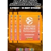 Turkish Airlines Euroleague Çıkartma Paketi (3 Paket) - Basketbol EuroLeague Sticker Çıkarmaları Panini Basketbol
