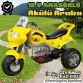 Amortisörlü Akülü Turbo GoWay Motosiklet Sarı - Aliş GoWay Motorsiklet 12 Volt Akülü Motor - Aliş Go Way Motor