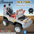 Kumandalı Mega Akülü Araba Gri - Kumandalı 12 Volt Tek Kişilik Akülü Araba Akülü JEEP - Mega Off Road Turbo Jeep