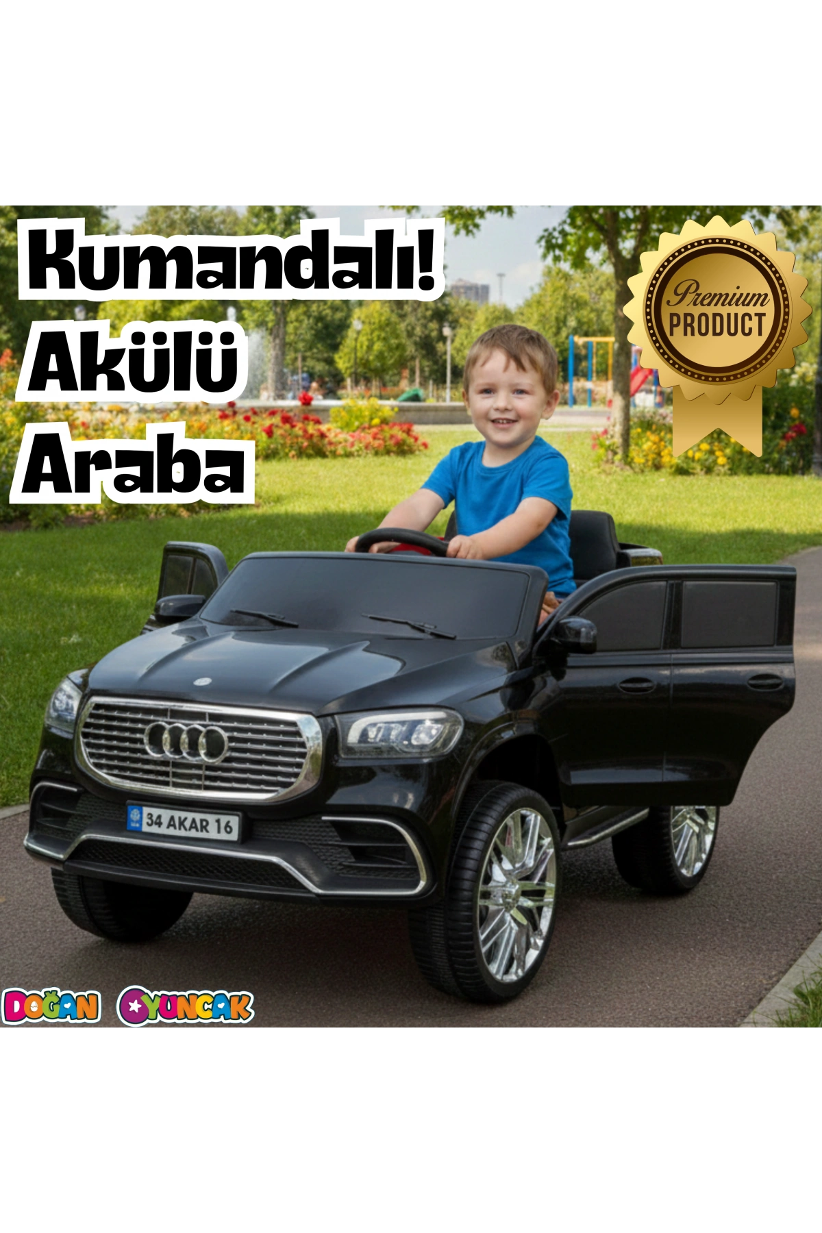 Admire GT Siyah Uzaktan Kumandalı 4X2 12 Volt Akülü Araba - RC Audi Akülü Araba Audi Akülü Araç
