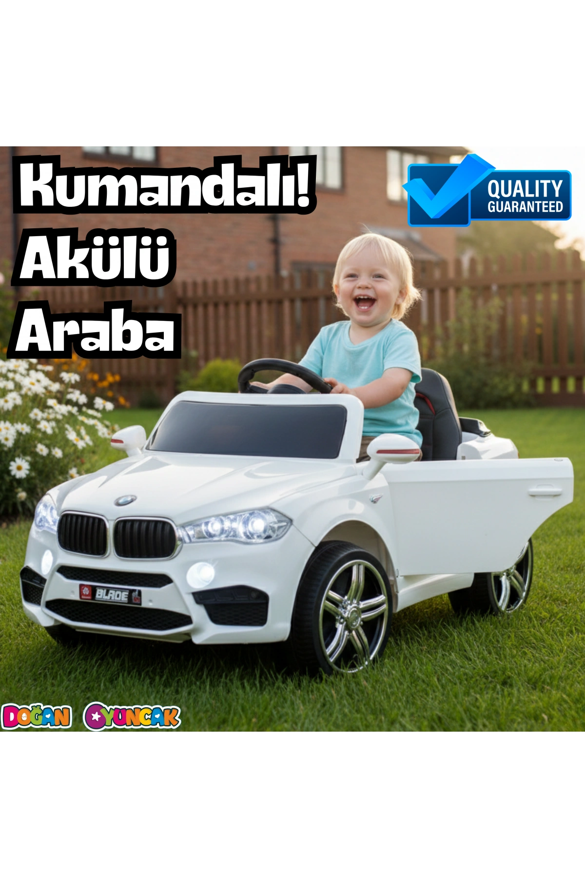 Blade GT Beyaz Uzaktan Kumandalı 4X2 12 Volt Akülü Araba - RC BMW Akülü Araba