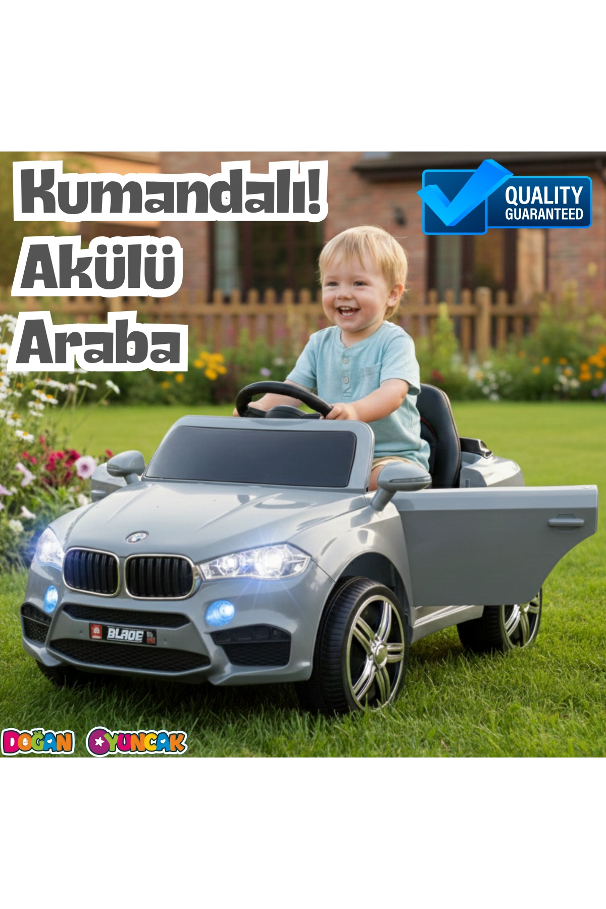 Blade GT Gri Uzaktan Kumandalı 4X2 12 Volt Akülü Araba - RC BMW Akülü Araba