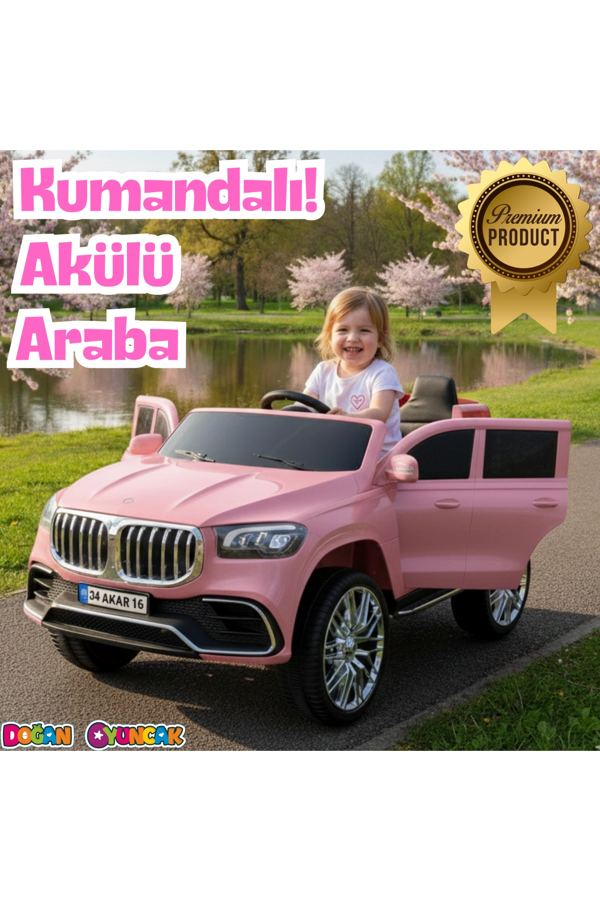 Bold GT Pembe Uzaktan Kumandalı 4X2 12 Volt Akülü Araba - RC BMW Akülü Araba BMW Akülü Araç