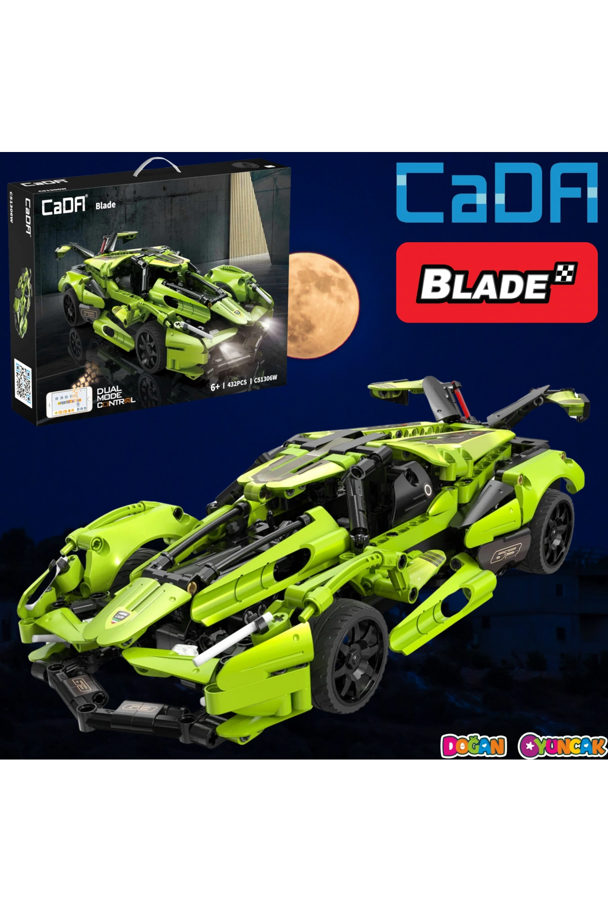 CADA Kumandalı Blade Sports Motorlu Araba Lego - Lego Setleri - CADA Mini Lego - Araba CADA Lego RC Araba