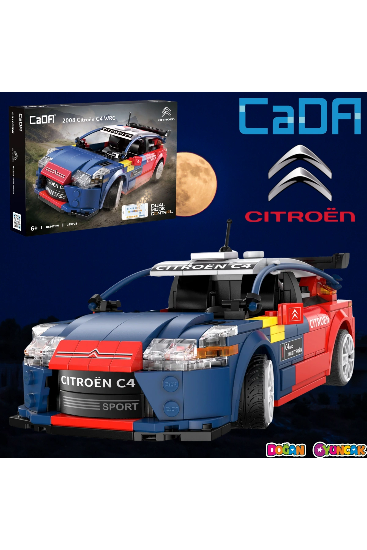 CADA Kumandalı CİTROEN C4 WRC Motorlu Araba Lego - Lego Setleri - CADA Mini Lego - Araba CADA Lego RC Araba