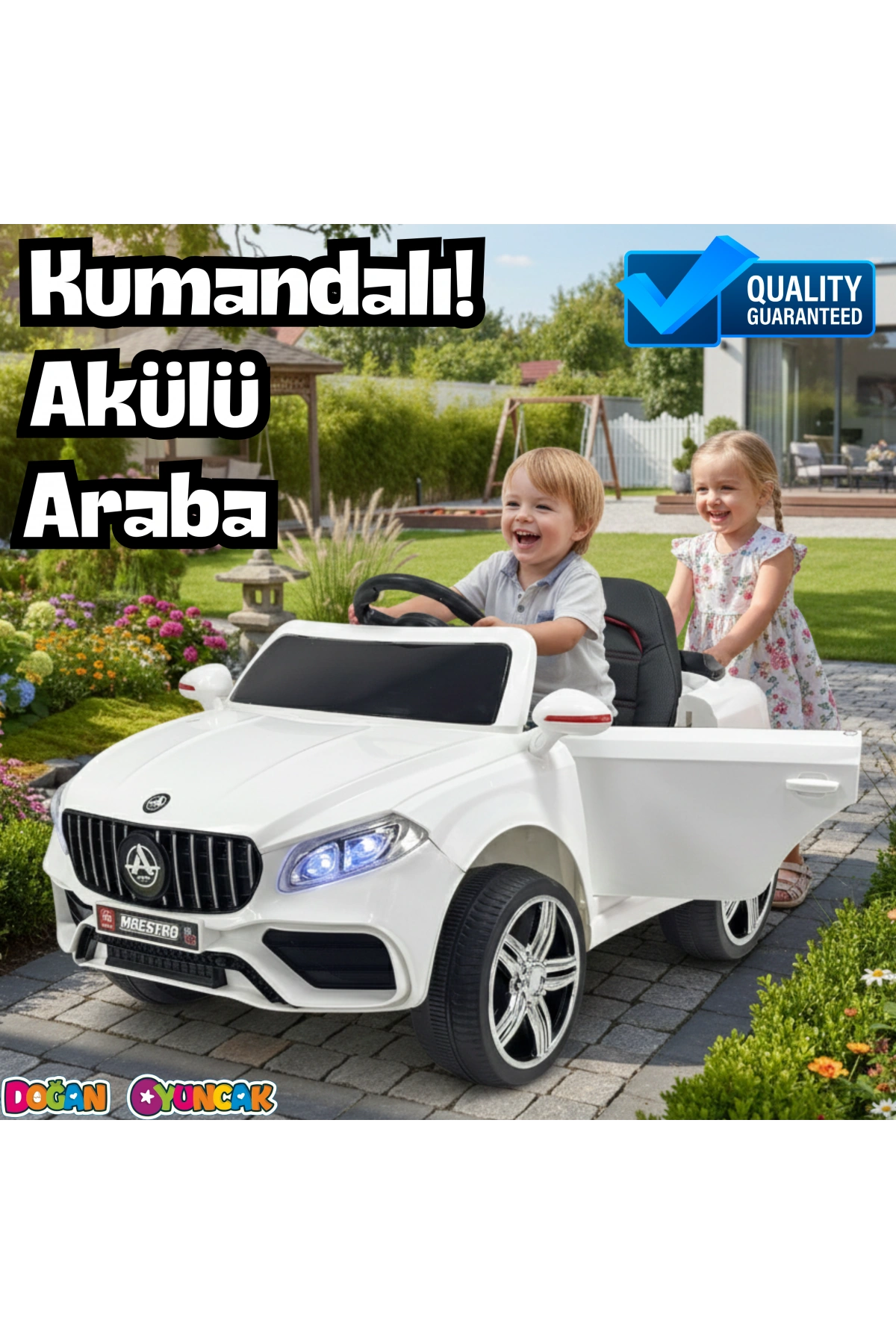 Maestro GT Beyaz Uzaktan Kumandalı 4X2 12 Volt Akülü Araba - RC Mercedes Akülü Araba