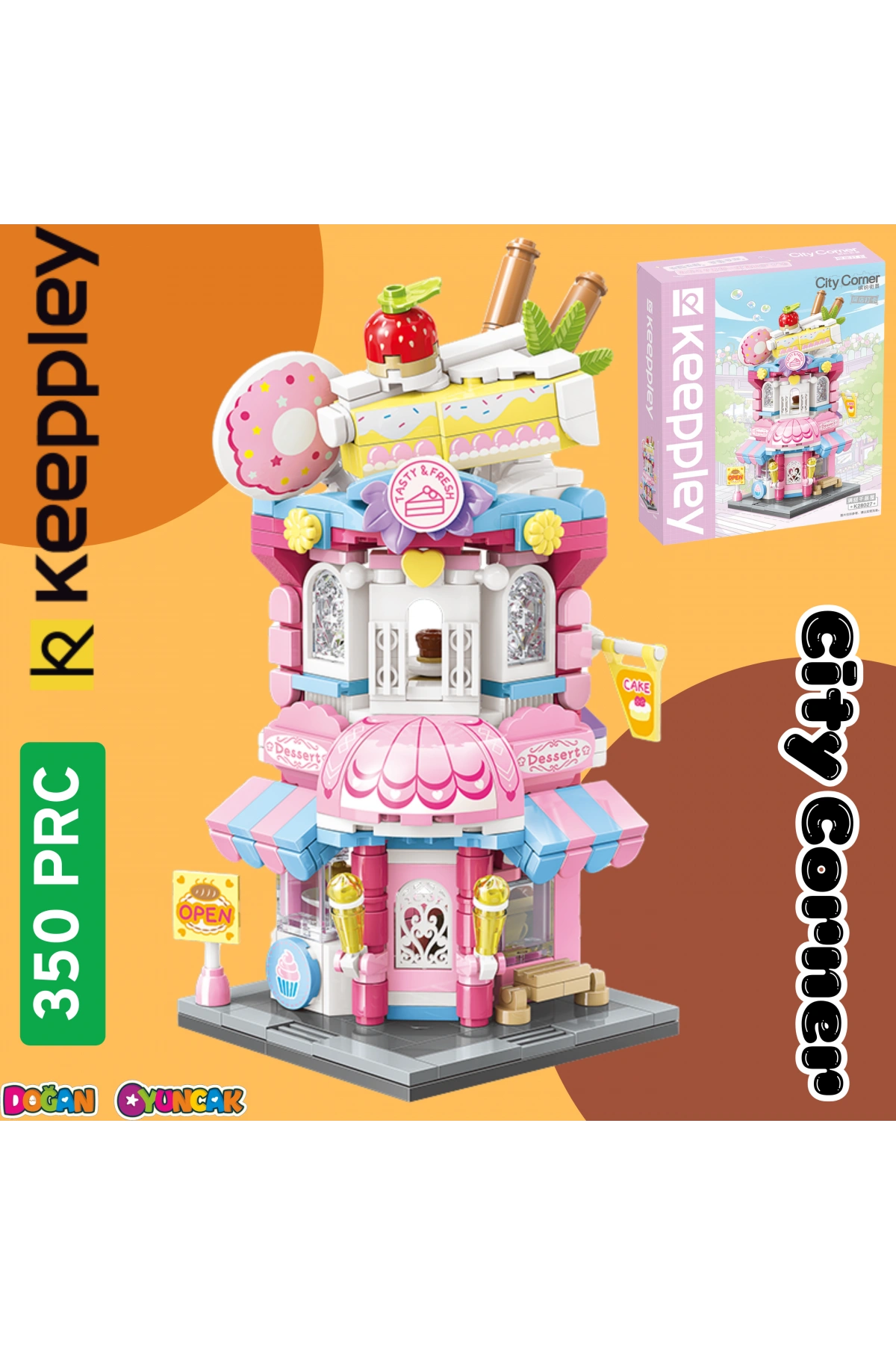 Mikro Blok Kapkek Dükkanı 350 Parça - Lego Setleri - Keeppley Mini Lego - Cup Cake Lego - Keeppley Lego - Mikro Bloklar