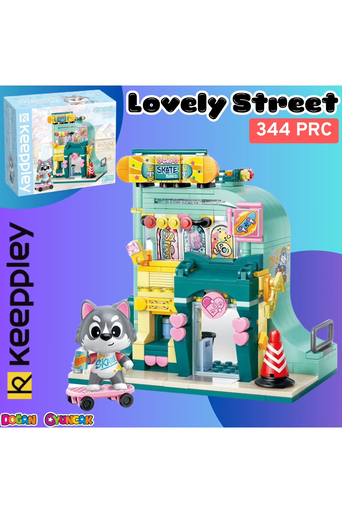 Mikro Blok Kaykay Dükkanı 344 Parça - Lego Setleri - Keeppley Mini Lego - Keeppley Lego - Mikro Bloklar