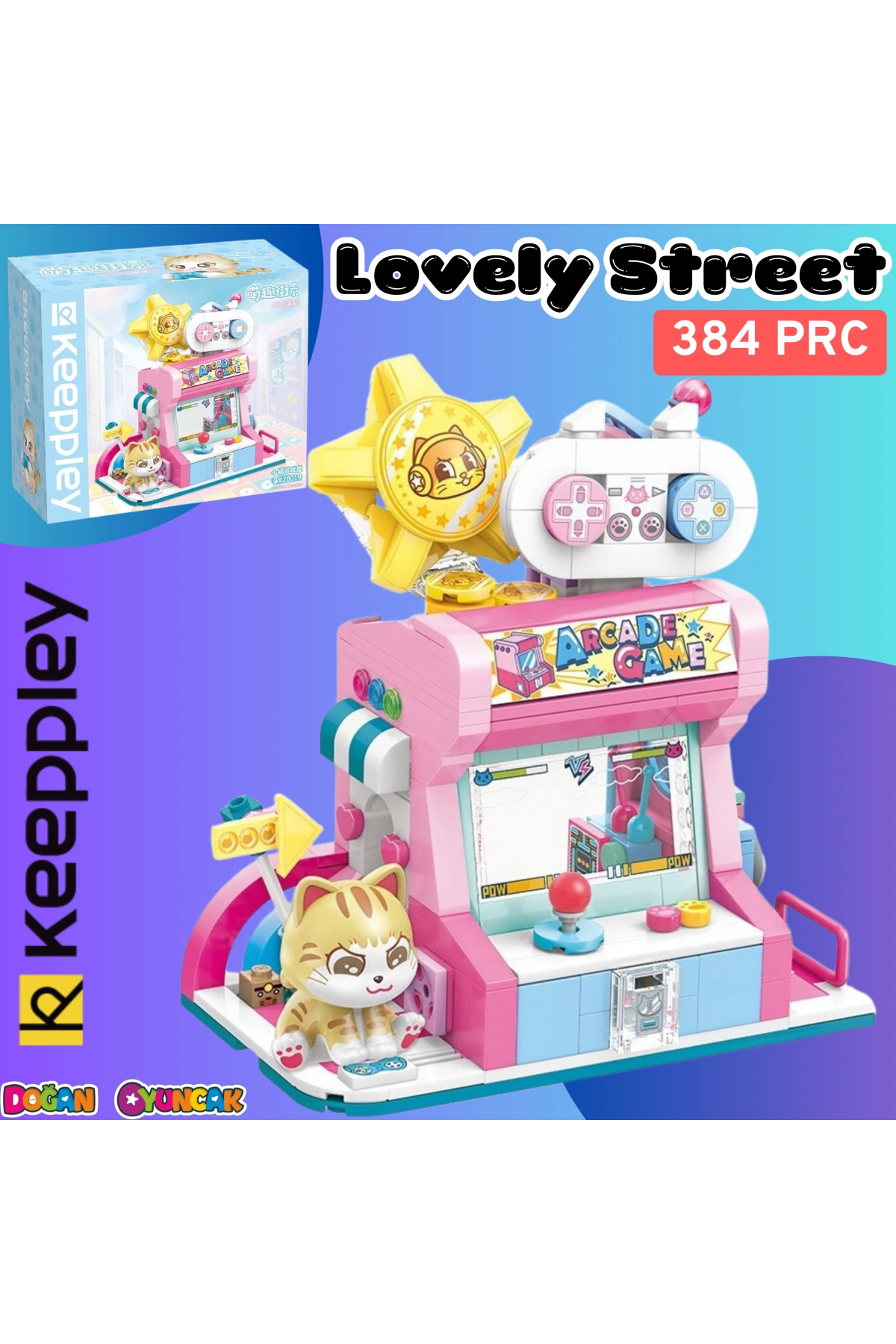 Mikro Blok Kedi Oyun Evi Dükkanı 384 Parça - Lego Setleri - Keeppley Mini Lego - Keeppley Lego - Mikro Bloklar