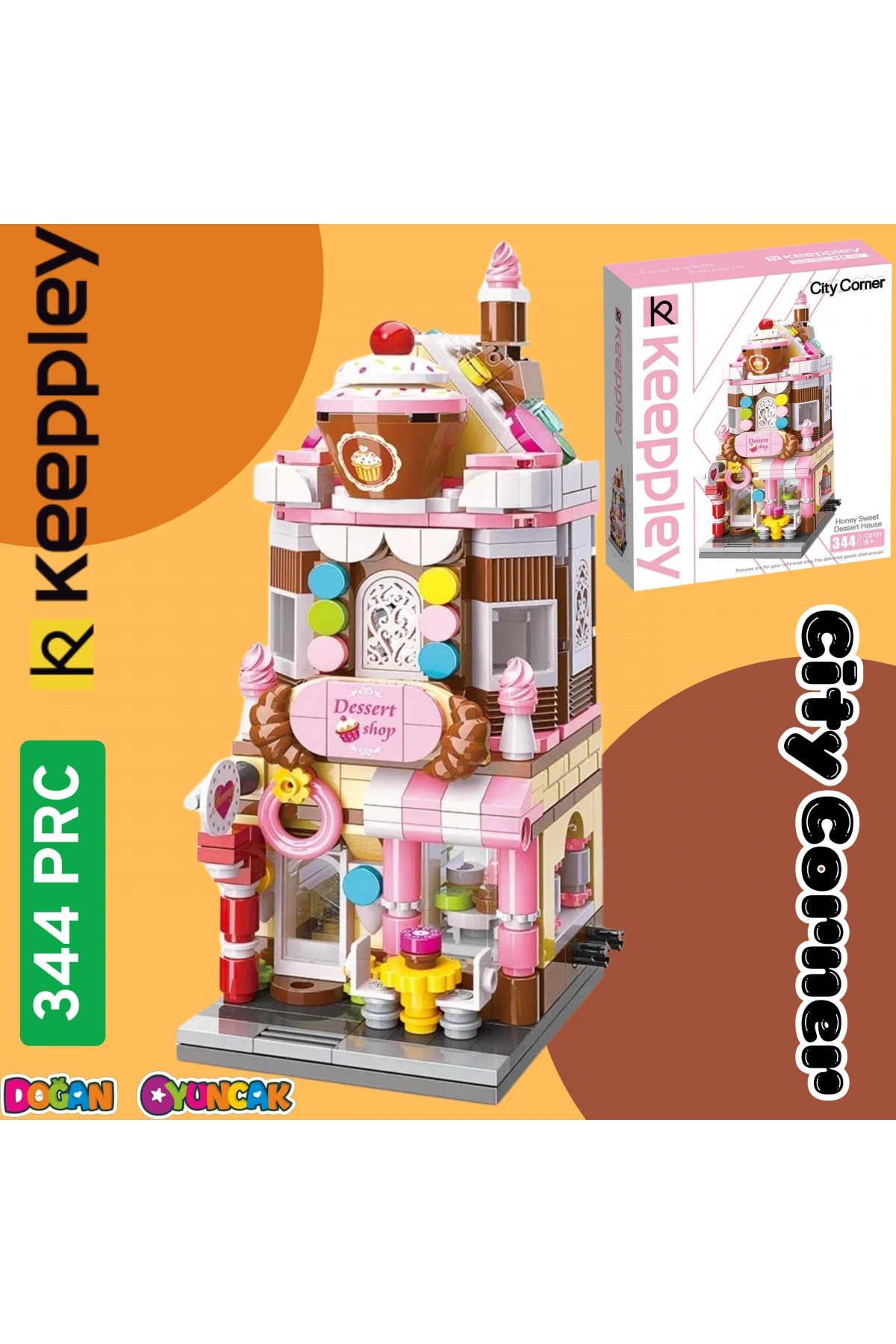 Mikro Blok Pasta Dükkanı 344 Parça - Lego Setleri - Keeppley Mini Lego - Dükkan Lego - Keeppley Lego - Mikro Bloklar