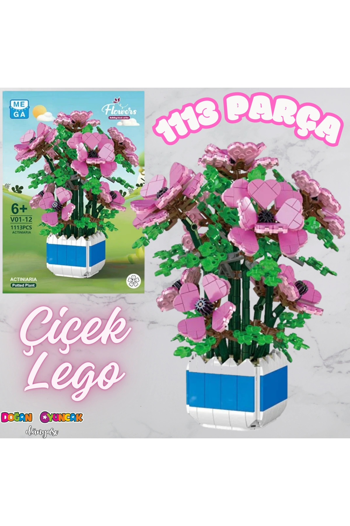 Mikro Blok Şakayık Çiçeği 1113 Parça - Lego Setleri - MEGA Lego - Çiçek Lego - MEGA Çiçek Lego - Mikro Bloklar