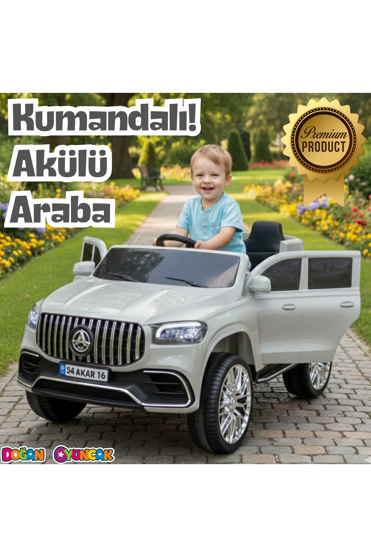 Miracle GT Gri Uzaktan Kumandalı 4X2 12 Volt Akülü Araba - RC Mercedes Akülü Araba