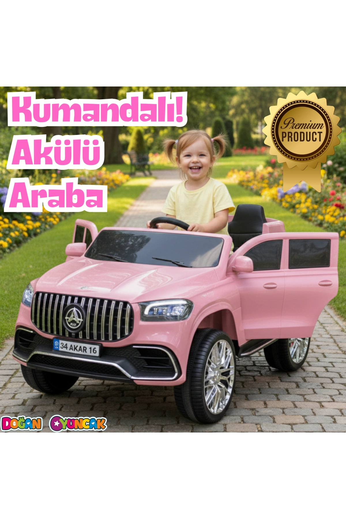 Miracle GT Pembe Uzaktan Kumandalı 4X2 12 Volt Akülü Araba - RC Mercedes Akülü Araba