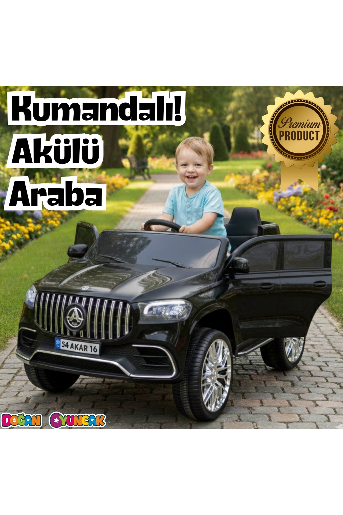 Miracle GT Siyah Uzaktan Kumandalı 4X2 12 Volt Akülü Araba - RC Mercedes Akülü Araba