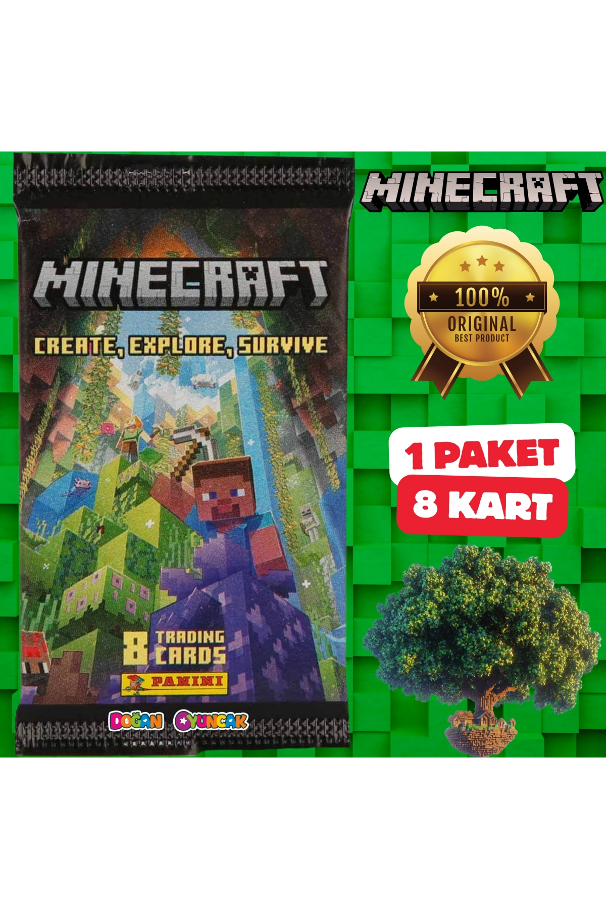 Orijinal Minecraft Treadin Card - Minecraft Oyun Kartları - Minecraft Koleksiyonluk Kartı Minecraft Kart