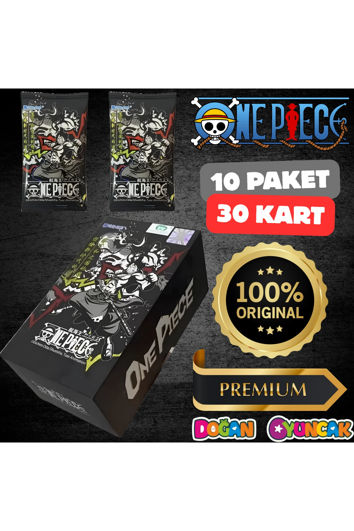 Orijinal One Piece Game Black Card Box 10 Booster Pack - One Piece Siyah Oyun Koleksiyonluk Kart One Piece Premium Kart