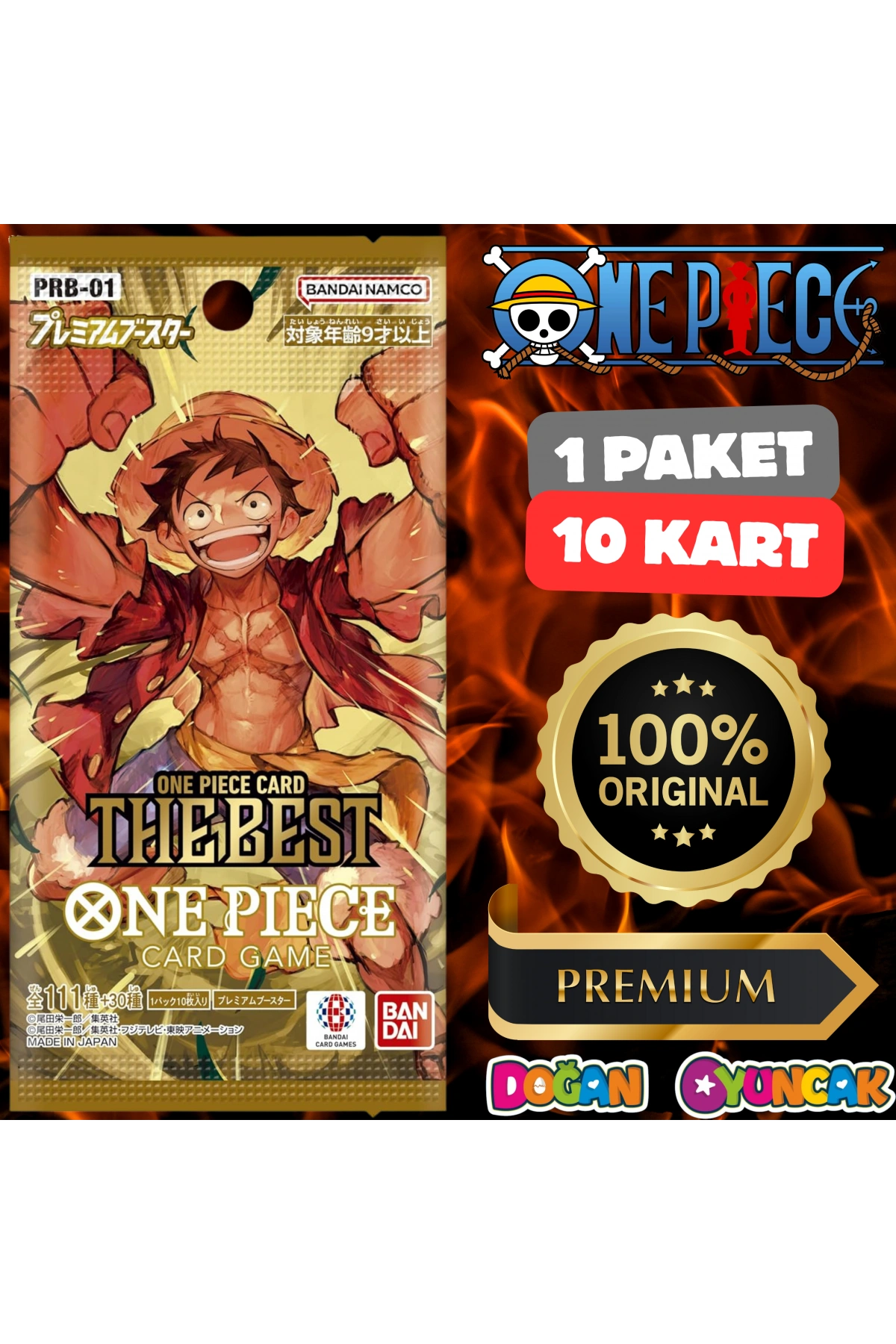 Orijinal One Piece The Best Card PRB-01 - One Piece En İyisi Koleksiyonluk Kart One Piece Premium Kart
