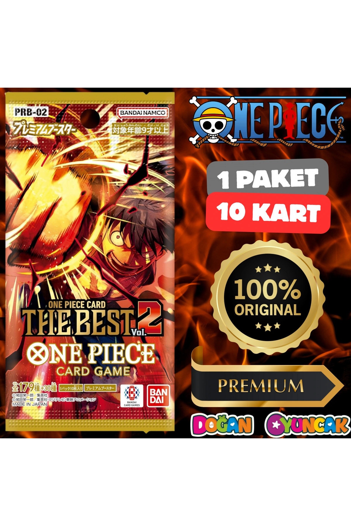 Orijinal One Piece The Best Card Vol 2 PRB-02 - One Piece En İyisi Koleksiyonluk Kart One Piece Premium Kart
