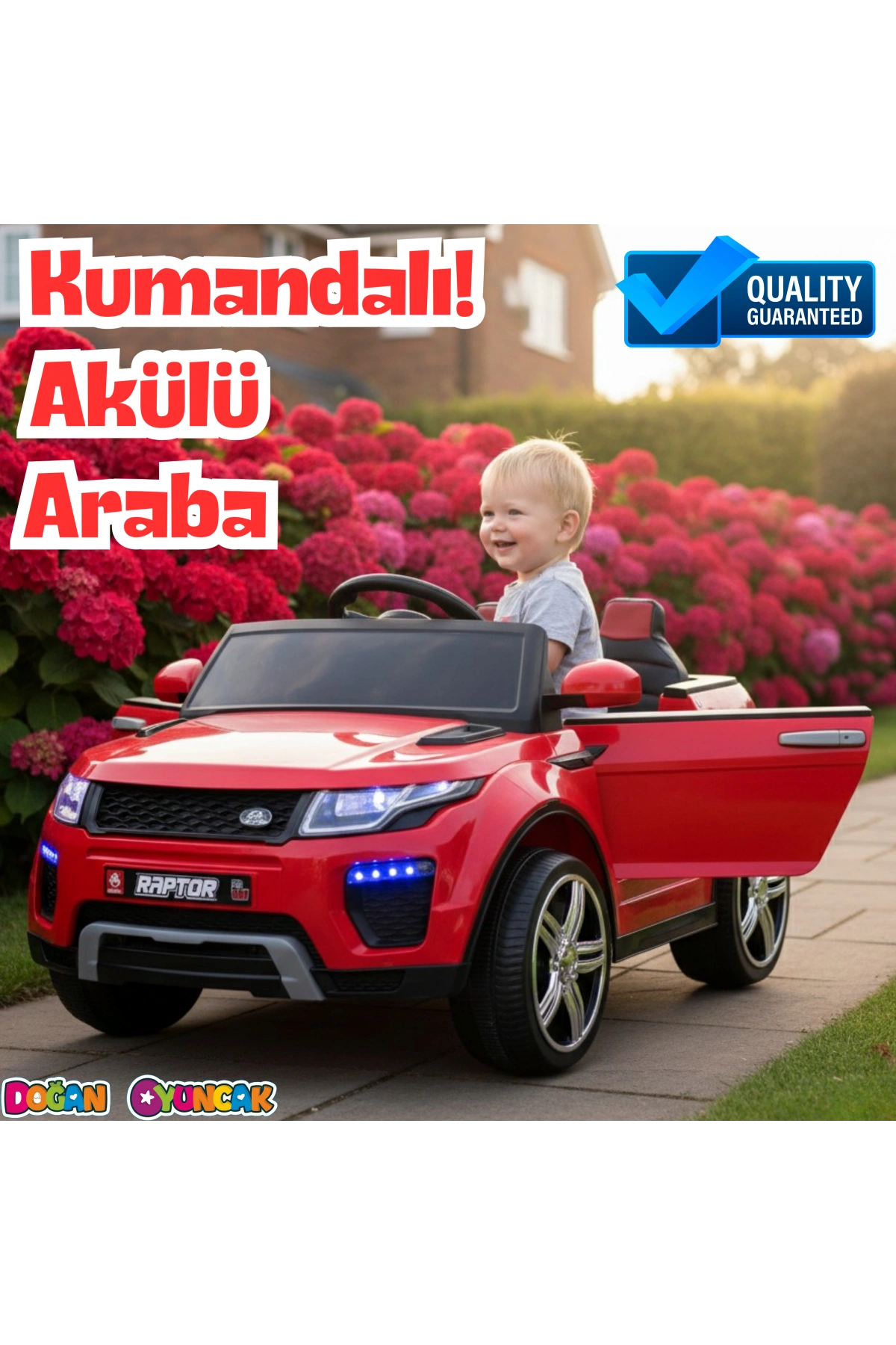 Raptor GT Kırmızı Uzaktan Kumandalı 4X2 12 Volt Akülü Araba - RC Land Rover Akülü Araba Range Rover